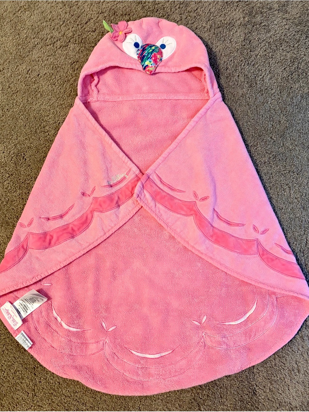 Lilly Pulitzer x Pottery Barn Kids Pink Hooded Flamingo Cape/ Hooded Towel